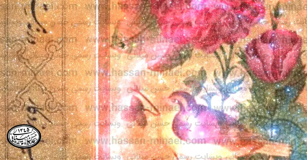 تابلو کالیگرافی با طراحی مدرن در فضای داخلی با چیدمان هنری